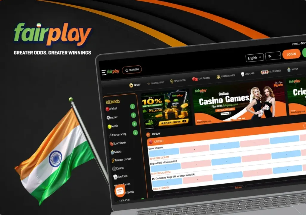 Fairplay main interface - Sports betting and online casino India